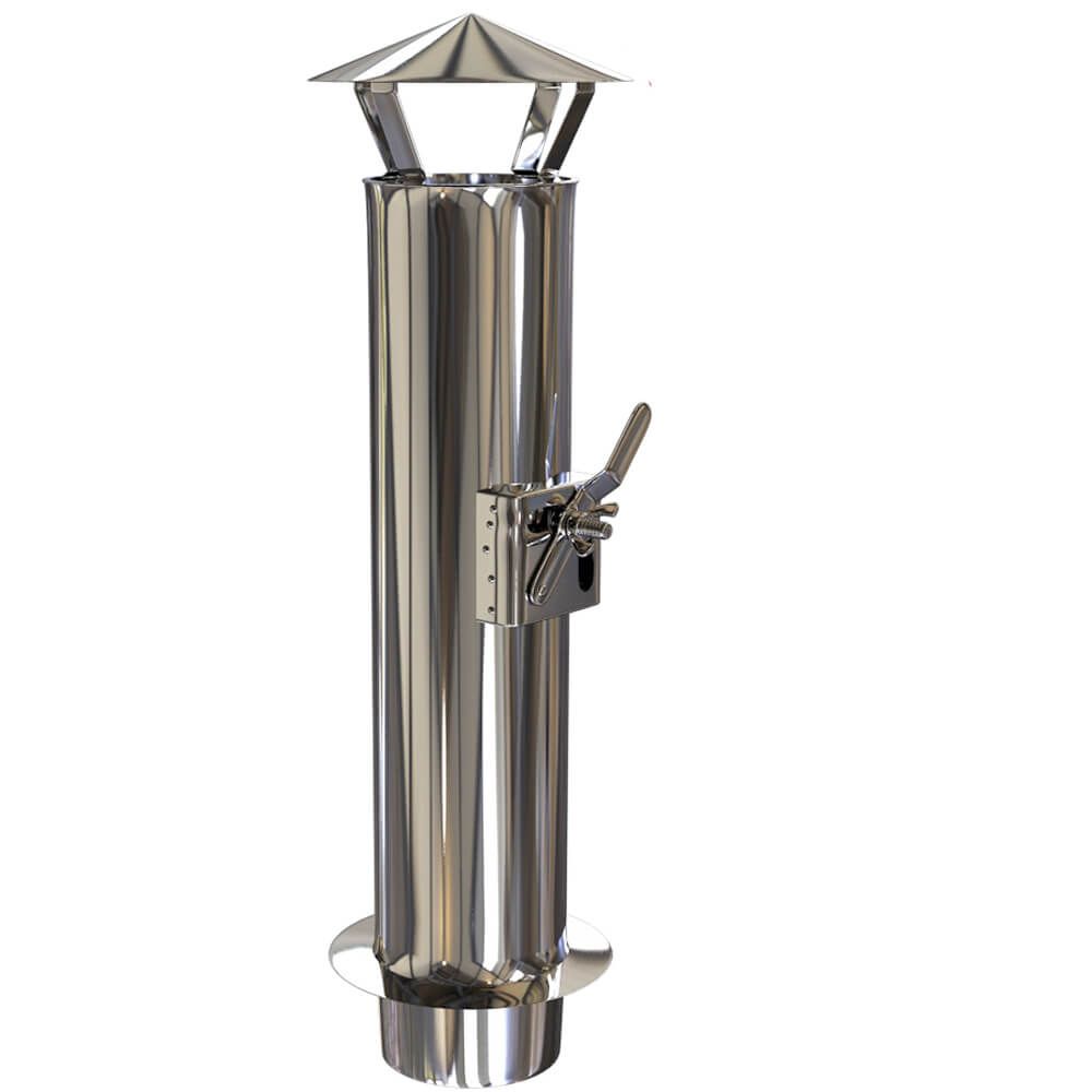 Metal chimney flue for exhaust gas removal